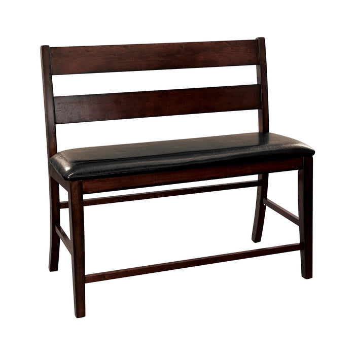 Mantello Counter Height Bench with Back in Brown/Cherry - 5547-24BH