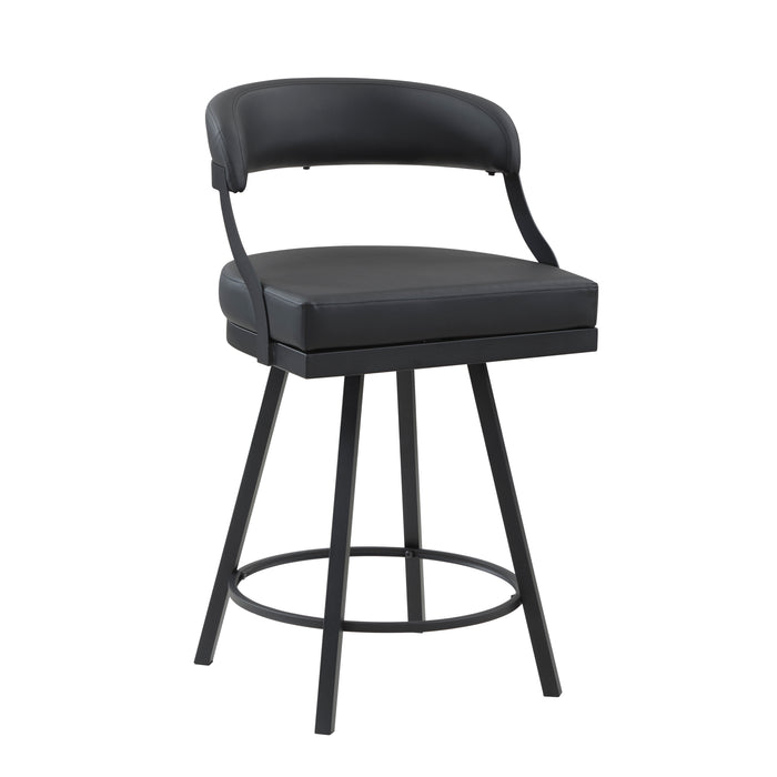 Crowley Swivel Counter Height Chair in Black - 5565-24BK