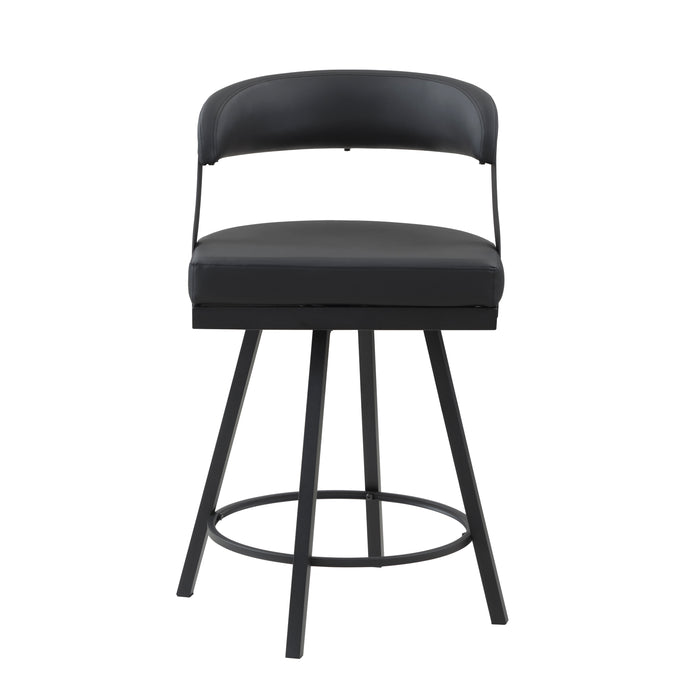 Crowley Swivel Counter Height Chair in Black - 5565-24BK