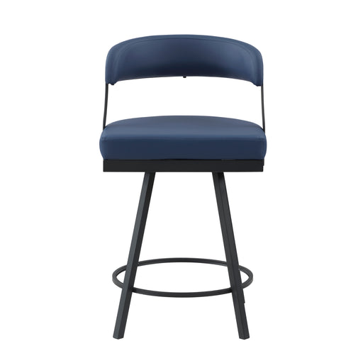 Crowley Swivel Counter Height Chair in Black/Blue - 5565-24BU image