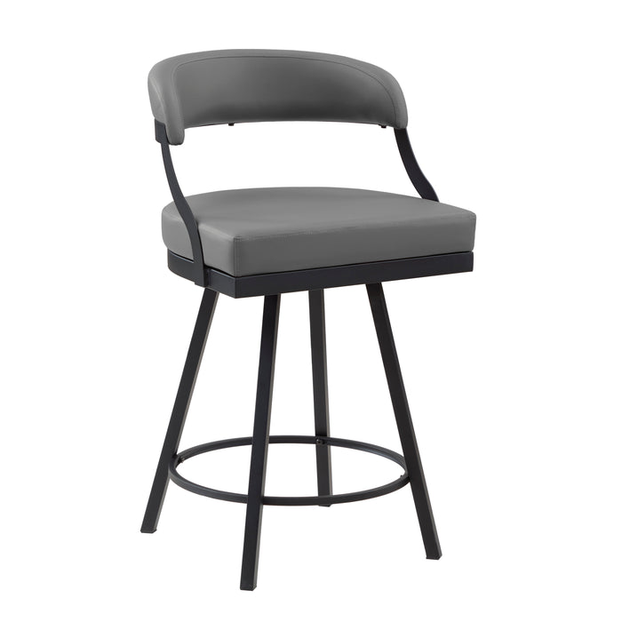 Crowley Swivel Counter Height Chair in Black/Gray - 5565-24GY