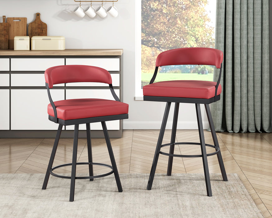 Crowley Swivel Pub Height Chair in Black/Red - 5565-29RD