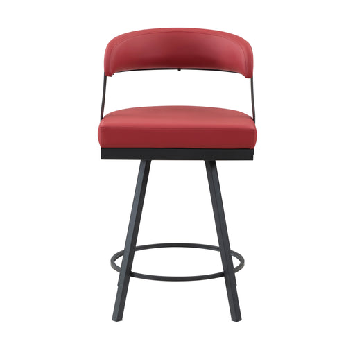 Crowley Swivel Counter Height Chair in Black/Red - 5565-24RD image