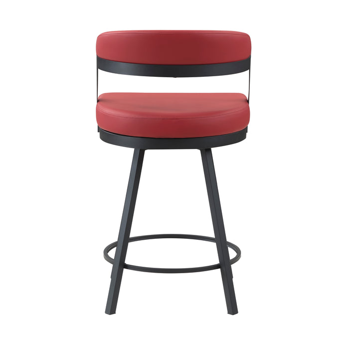 Crowley Swivel Counter Height Chair in Black/Red - 5565-24RD