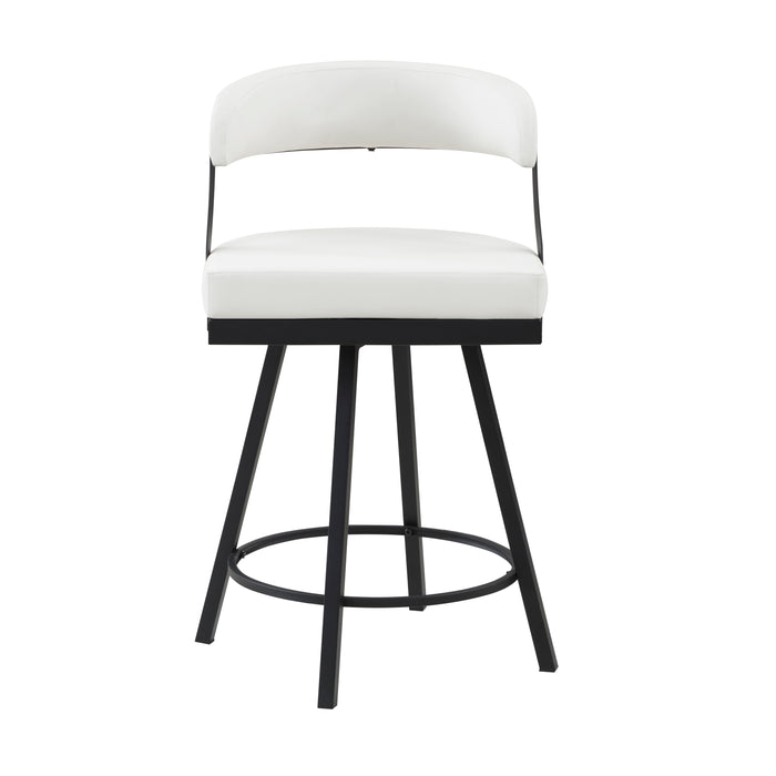 Crowley Swivel Counter Height Chair in Black/White - 5565-24WT