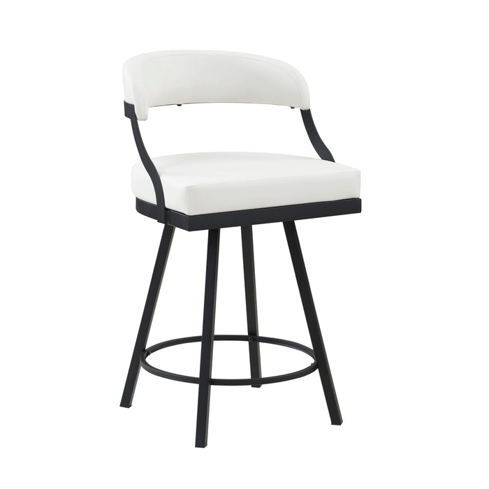 Crowley Swivel Counter Height Chair in Black/White - 5565-24WT