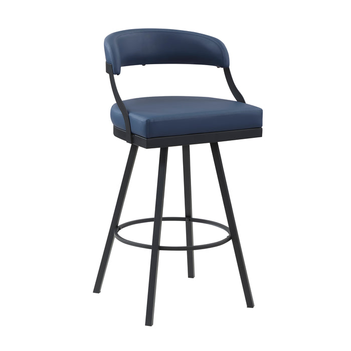 Crowley Swivel Pub Height Chair in Black/Blue - 5565-29BU