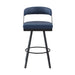 Crowley Swivel Pub Height Chair in Black/Blue - 5565-29BU image