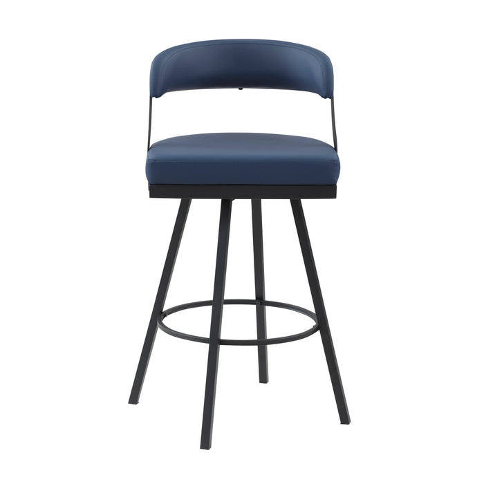 Crowley Swivel Pub Height Chair in Black/Blue - 5565-29BU