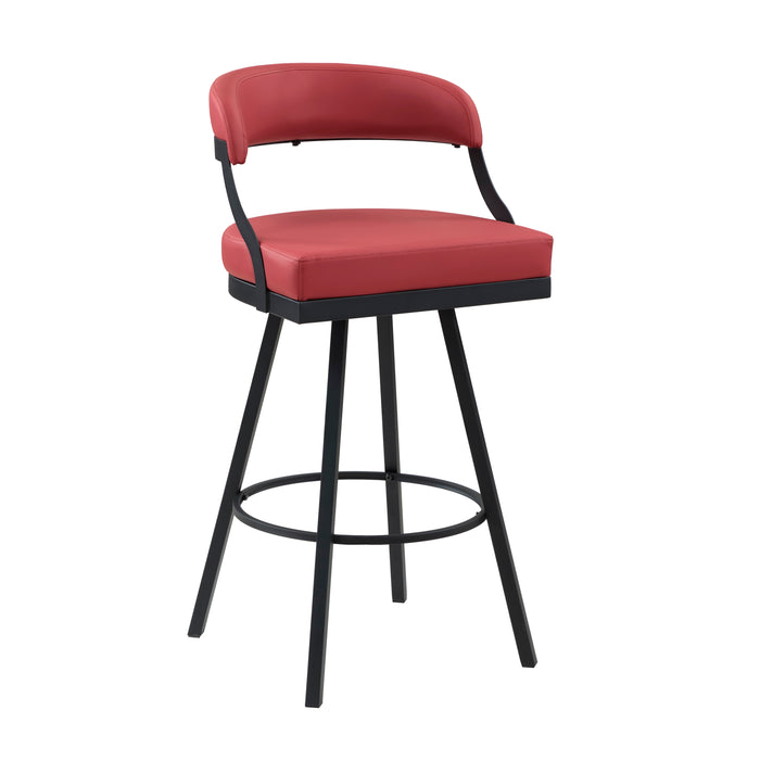 Crowley Swivel Pub Height Chair in Black/Red - 5565-29RD