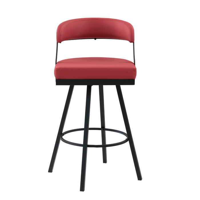 Crowley Swivel Pub Height Chair in Black/Red - 5565-29RD