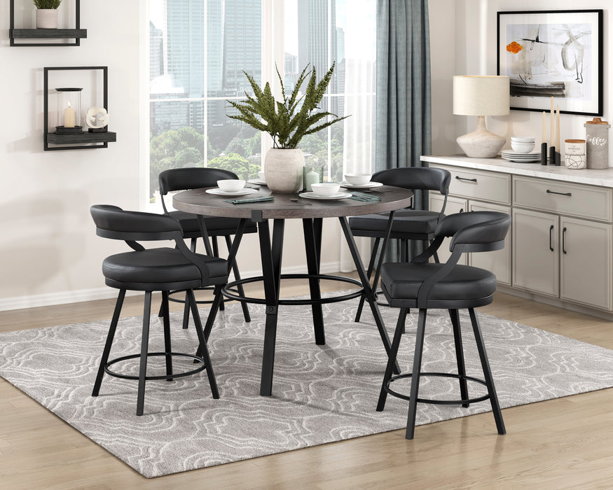 Crowley Counter Height Table in Black/Brown - 5565-36RD