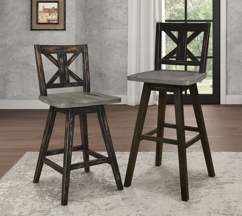 Amsonia Swivel Pub Height Chair in Black/Gray - 5602-29BK