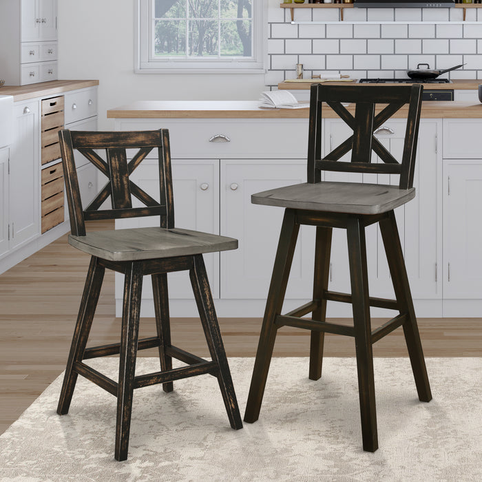 Amsonia Swivel Pub Height Chair in Black/Gray - 5602-29BK