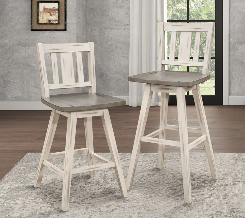 Amsonia Swivel Pub Height Chair in White/Gray - 5602-29WTS2