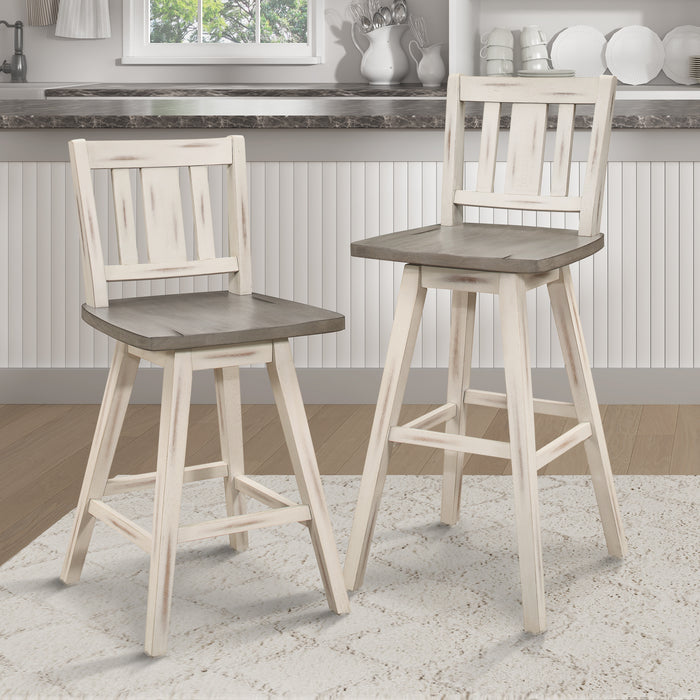 Amsonia Swivel Pub Height Chair in White/Gray - 5602-29WTS2