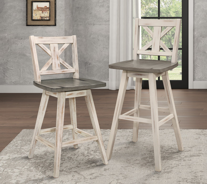 Amsonia Swivel Pub Height Chair in White/Gray - 5602-29WT