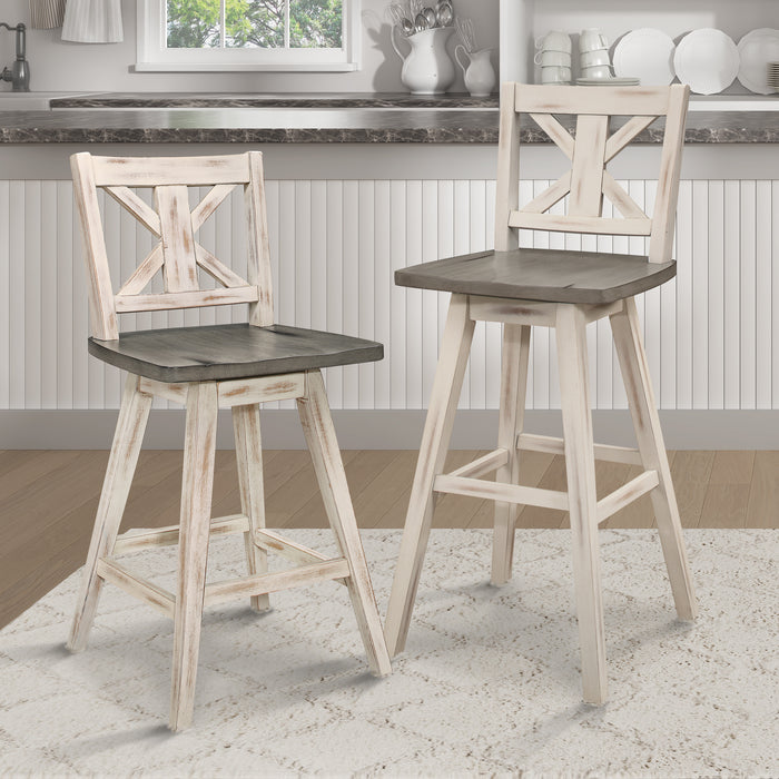 Amsonia Swivel Pub Height Chair in White/Gray - 5602-29WT