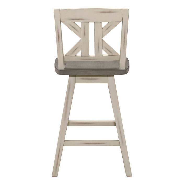 Amsonia Swivel Counter Height Chair in White/Gray - 5602-24WTS1