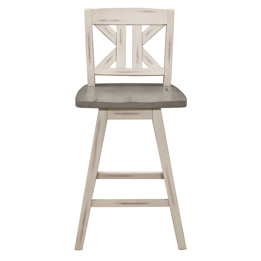 Amsonia Swivel Counter Height Chair in White/Gray - 5602-24WTS1 image