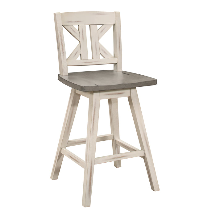 Amsonia Swivel Pub Height Chair in White/Gray - 5602-29WTS1