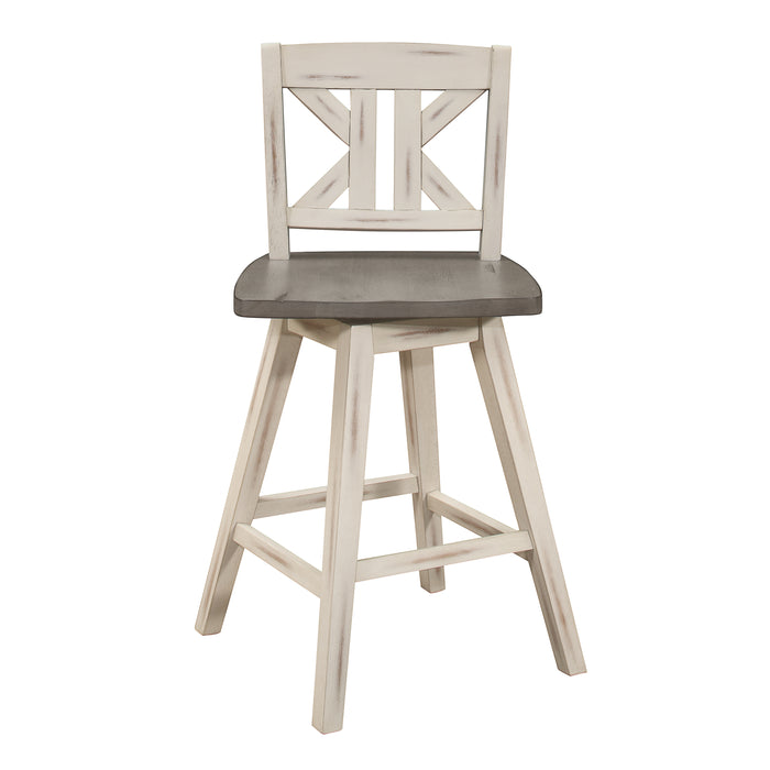 Amsonia Swivel Pub Height Chair in White/Gray - 5602-29WTS1