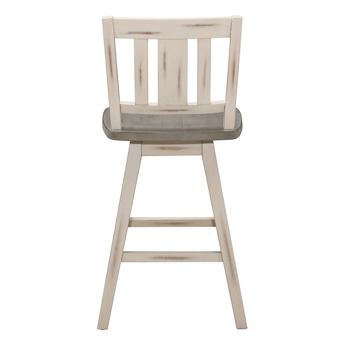 Amsonia Swivel Counter Height Chair in White/Gray - 5602-24WTS2