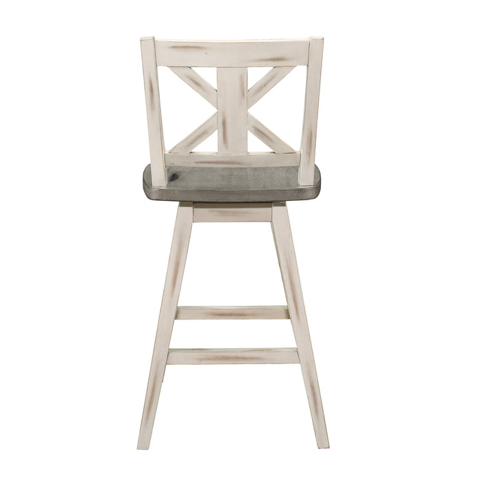 Amsonia SWIVEL COUNTER HEIGHT CHAIR, WHITE in White/Gray - 5602-24WT