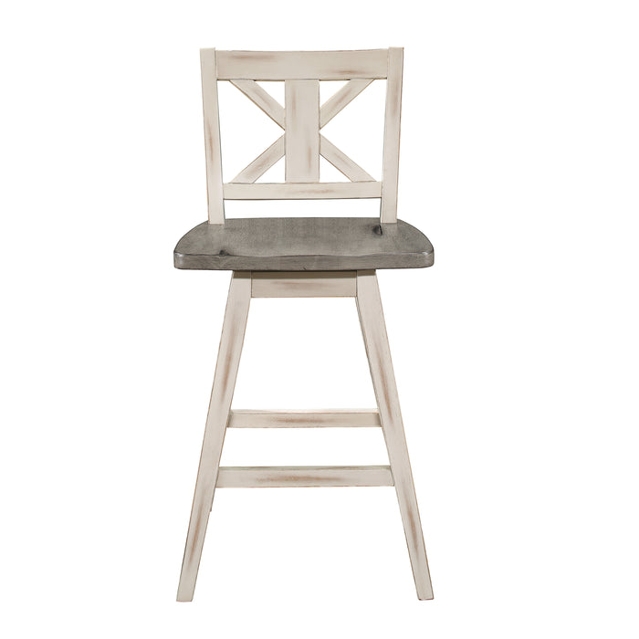 Amsonia SWIVEL COUNTER HEIGHT CHAIR, WHITE in White/Gray - 5602-24WT image