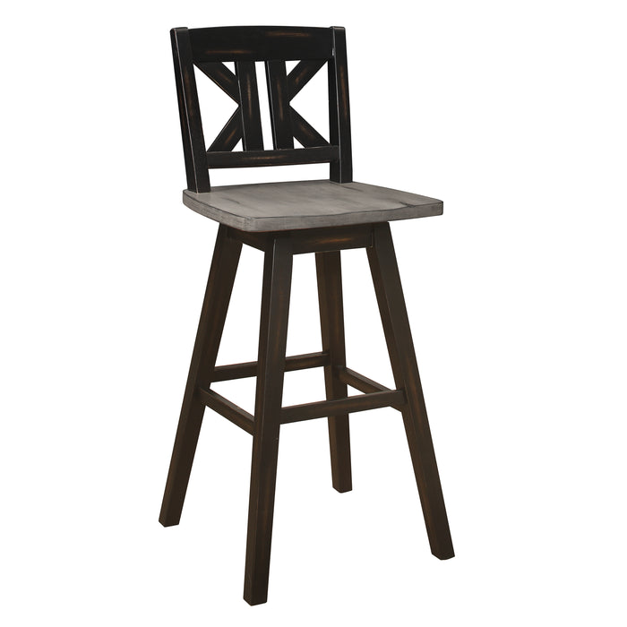 Amsonia Swivel Pub Height Chair in Black/Gray - 5602-29BKS1