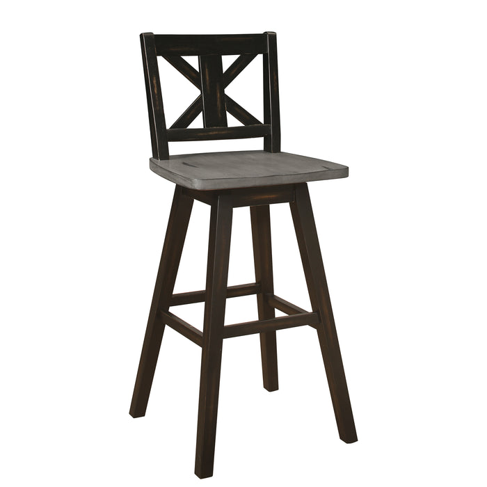 Amsonia Swivel Pub Height Chair in Black/Gray - 5602-29BK