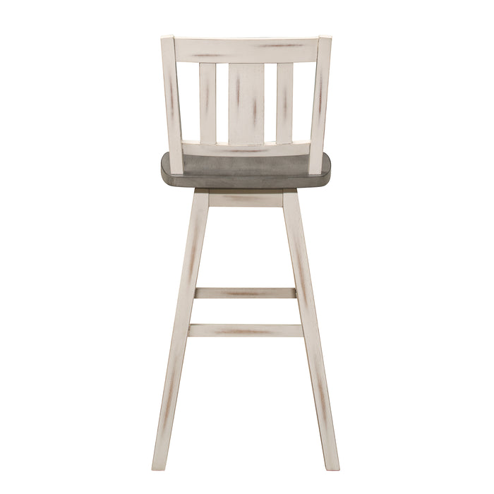 Amsonia Swivel Pub Height Chair in White/Gray - 5602-29WTS2