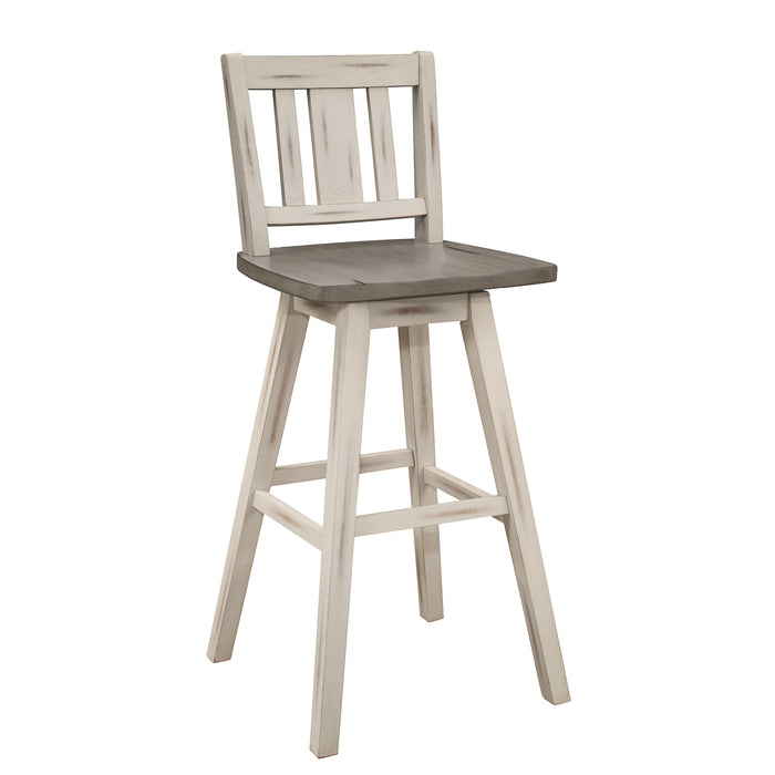 Amsonia Swivel Pub Height Chair in White/Gray - 5602-29WTS2