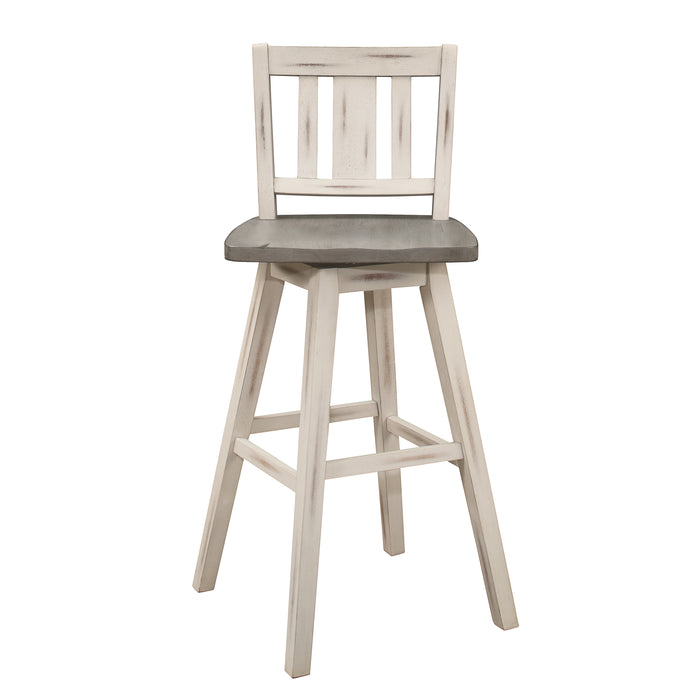 Amsonia Swivel Pub Height Chair in White/Gray - 5602-29WTS2