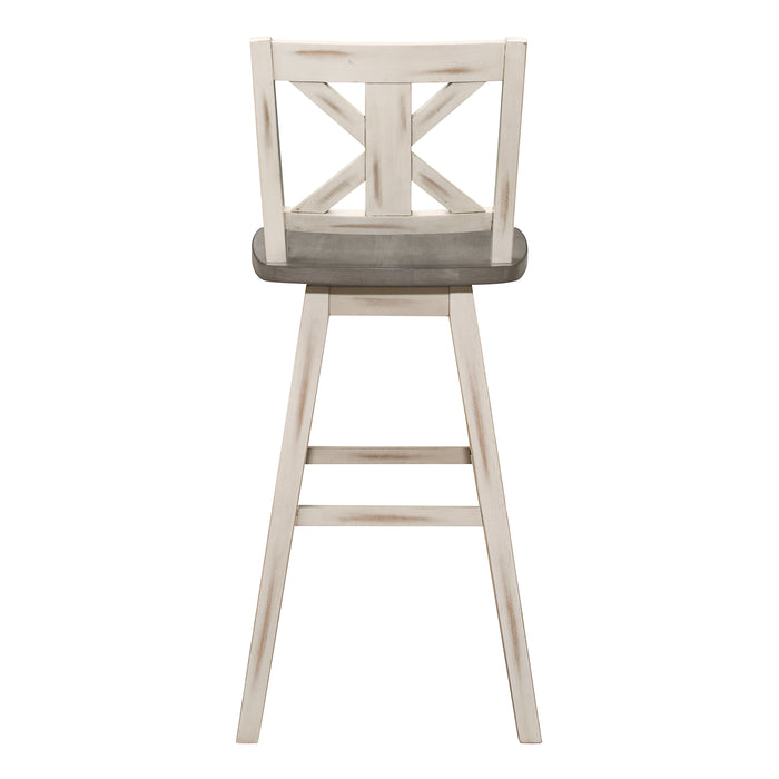 Amsonia Swivel Pub Height Chair in White/Gray - 5602-29WT