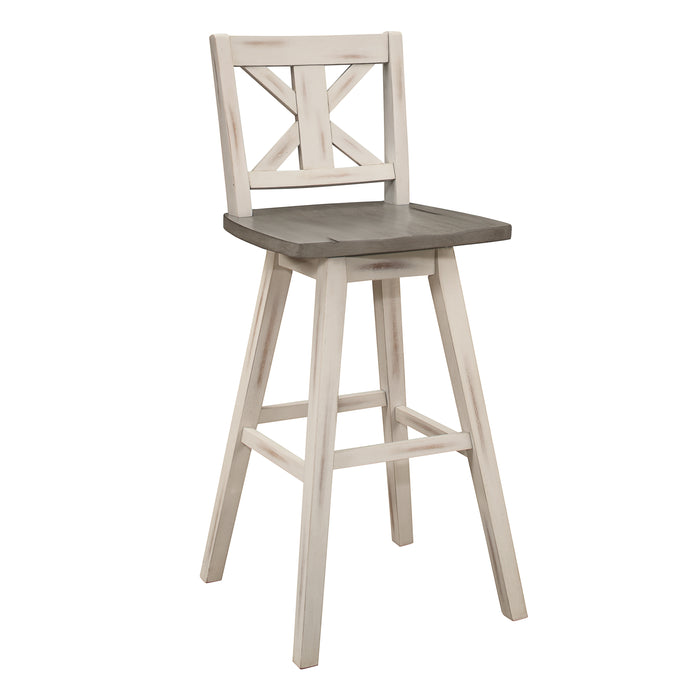 Amsonia Swivel Pub Height Chair in White/Gray - 5602-29WT