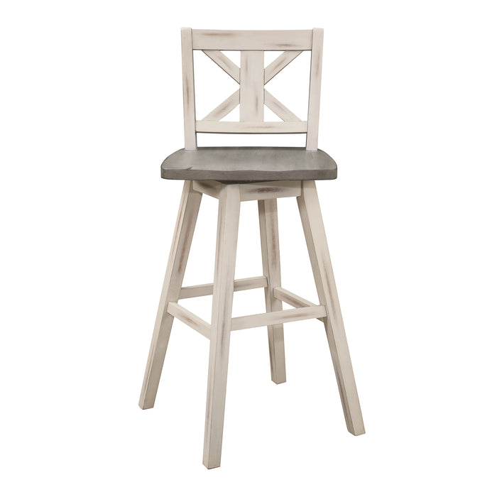 Amsonia Swivel Pub Height Chair in White/Gray - 5602-29WT