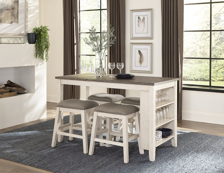 Timbre Counter Height Table in White/Brown - 5603WW-36