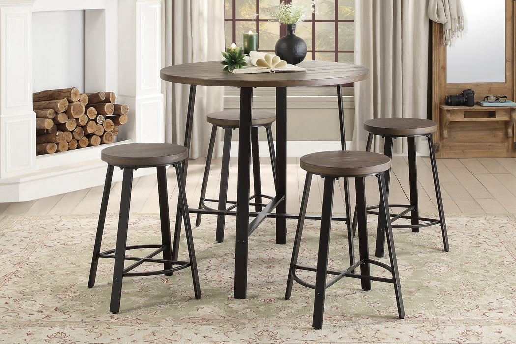 Chevre Counter Height Stool in Brown/Gray/Metal - 5607-24