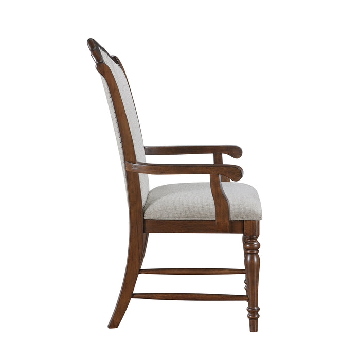 Rexford Arm Chair in Cherry/Gray - 5615A