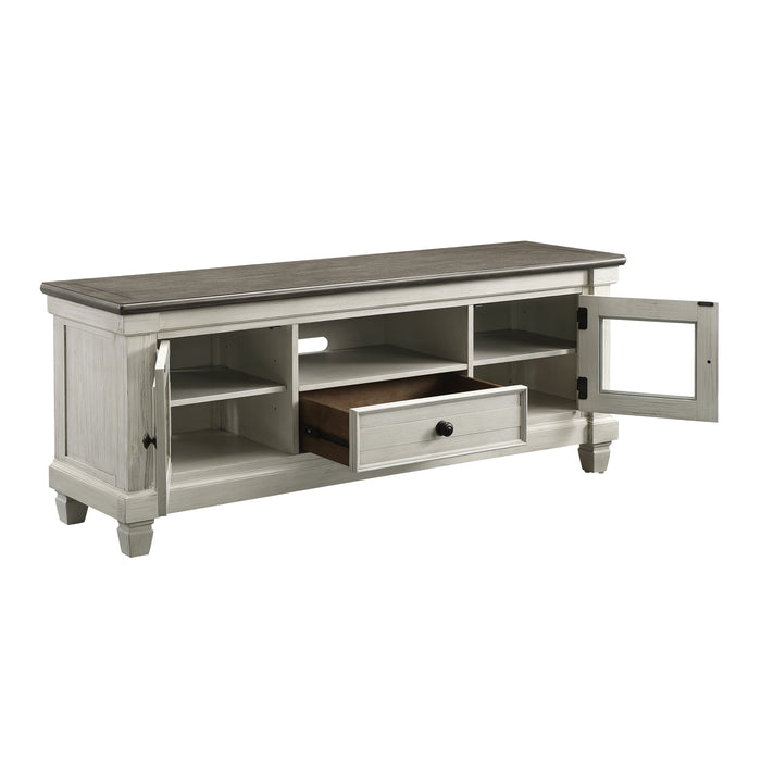 Granby TV Stand in Brown/White - 56270NW-64T