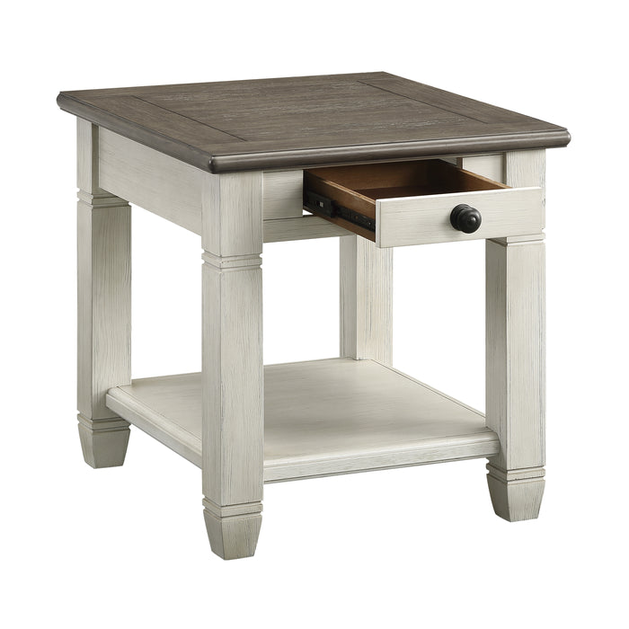 Granby End Table in Brown/White - 5627NW-04