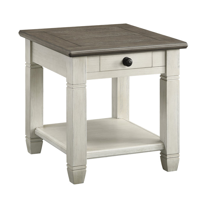 Granby End Table in Brown/White - 5627NW-04