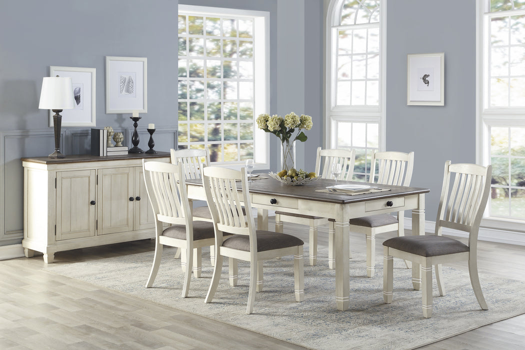 Granby Dining Table in White/Brown - 5627NW-72