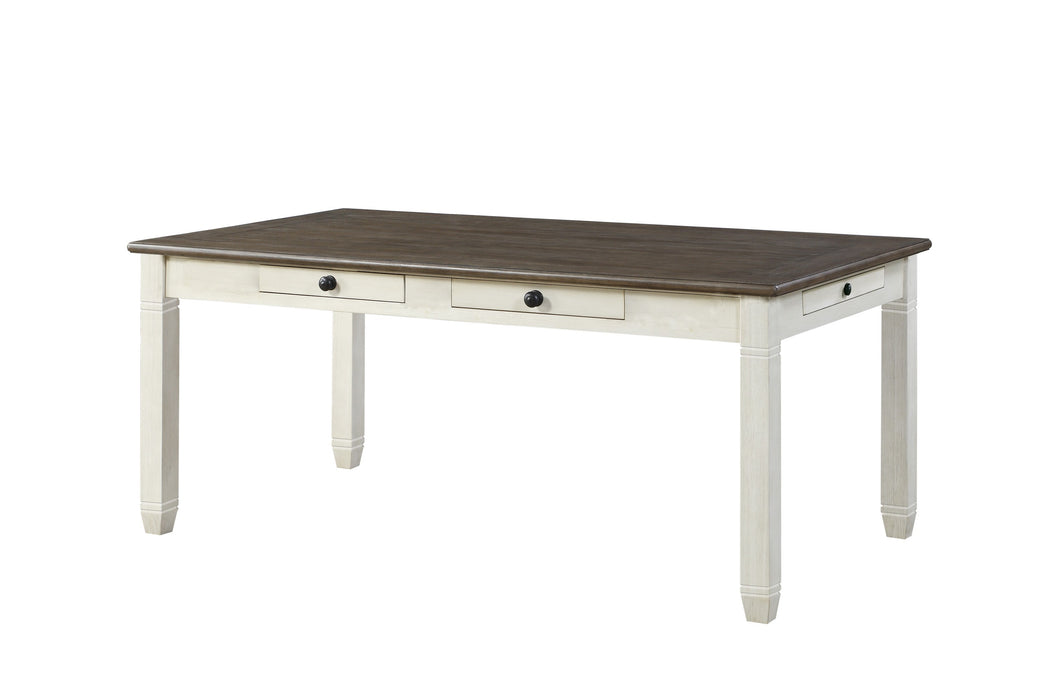 Granby Dining Table in White/Brown - 5627NW-72