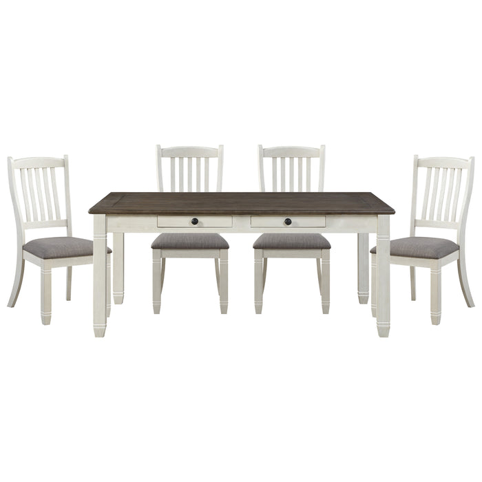 Granby 5pc Set (TB+4S) in White/Brown/Gray - 5627NW-72*5 image