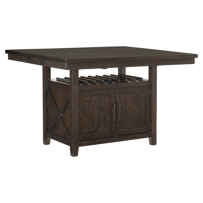 Oxton Counter Height Table with Storage Base in Brown/Cherry - 5655-36*