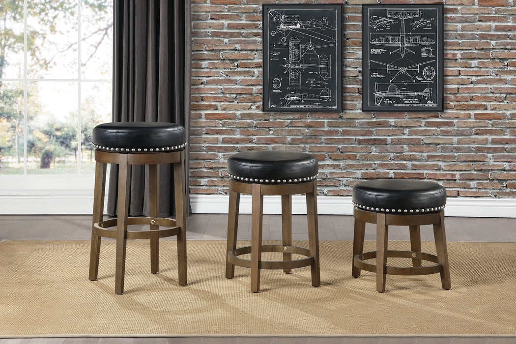 Westby Round Swivel Pub Height Stool, Black in Black/Brown - 5681BLK-29