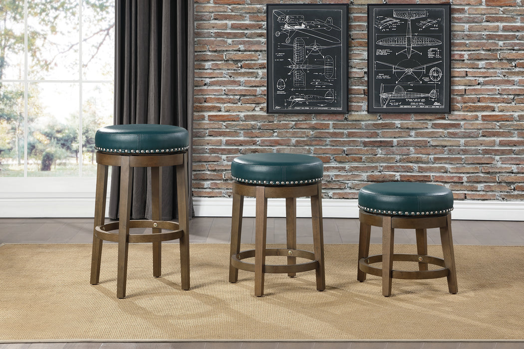 Westby Round Swivel Pub Height Stool, Green in Brown/Green - 5681GEN-29