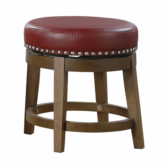 Westby Round Swivel Stool, Red in Red/Brown - 5681RED-18 image